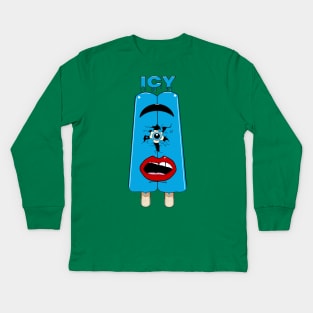 Icy Blue Kids Long Sleeve T-Shirt